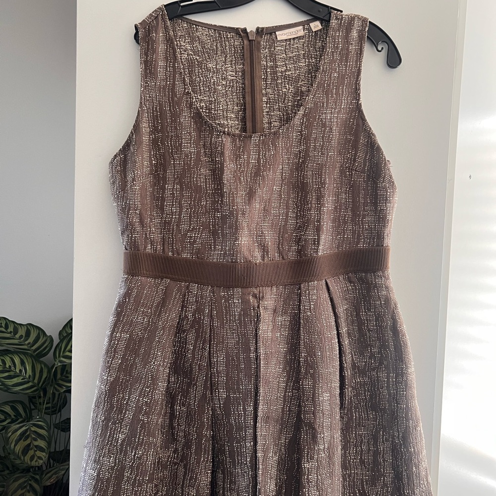 Eva Mendes for New York & Company Textured Brown Midi Dress